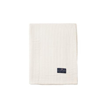 LEXINGTON [A Striped Reversable Organic Cotton Bedspread, Off White/Gray, 160x240 im Sale